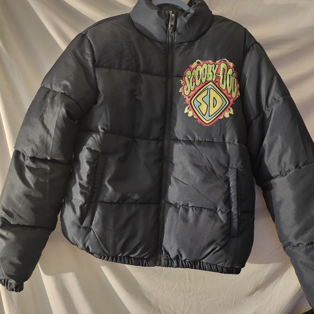 Scooby Doo Mad Engine Blue/Multicolor Men's Puffer  Jacket‎ Size Small